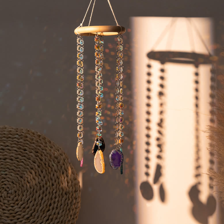 Olivenorma AB-Colorful Hanging Agate Crystal Suncatcher Wind Chime - image 2