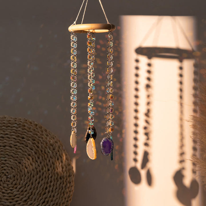 Olivenorma AB-Colorful Hanging Agate Crystal Suncatcher Wind Chime - image 2