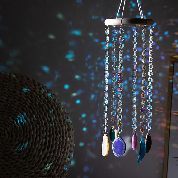 Olivenorma AB-Colorful Hanging Agate Crystal Suncatcher Wind Chime - image 3