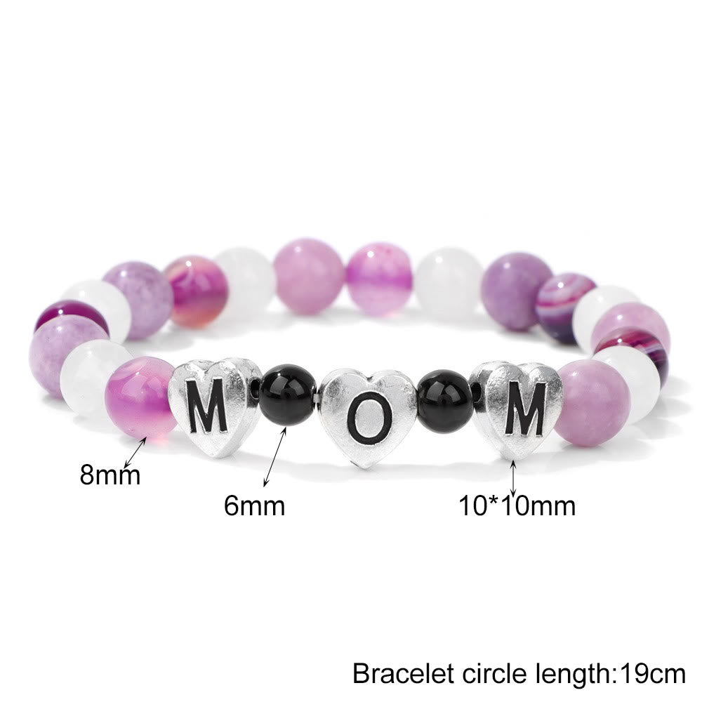 Olivenorma Purple Agate Lepidolite Mom Gift Beaded Bracelet - image 4