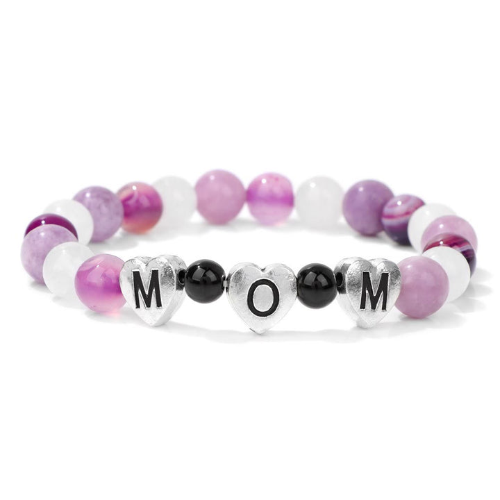 Olivenorma Purple Agate Lepidolite Mom Gift Beaded Bracelet - image 2
