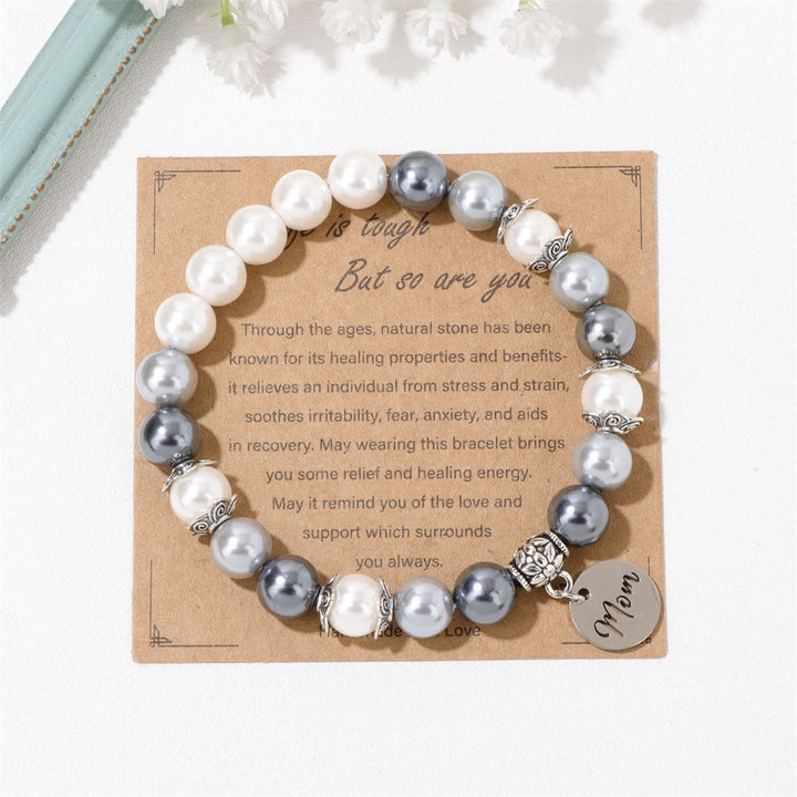 Olivenorma Mom Pendant Pearl Stainless Steel Bracelet - image 4