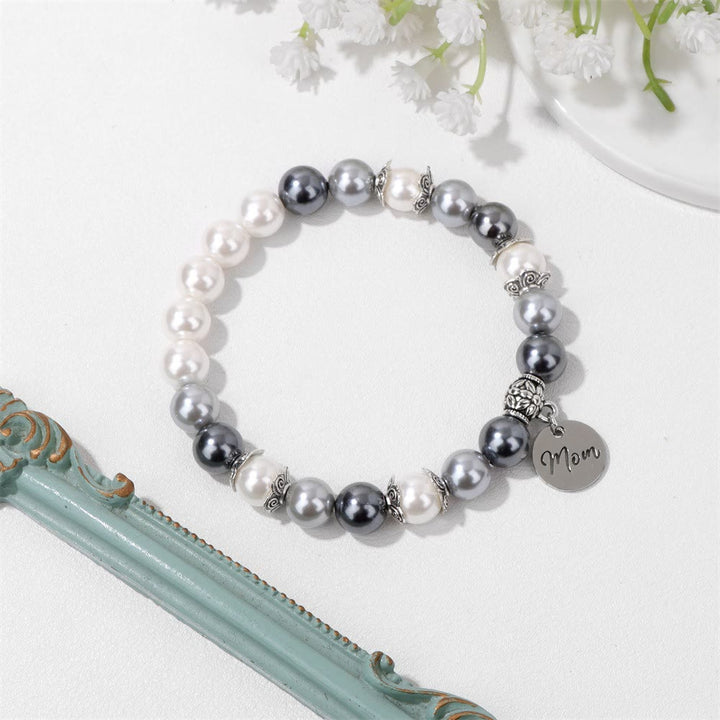 Olivenorma Mom Pendant Pearl Stainless Steel Bracelet - image 3
