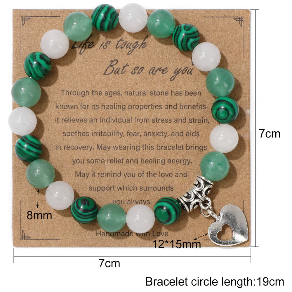 Olivenorma Natural Crystal Beaded Love Pendant Bracelet - image 17