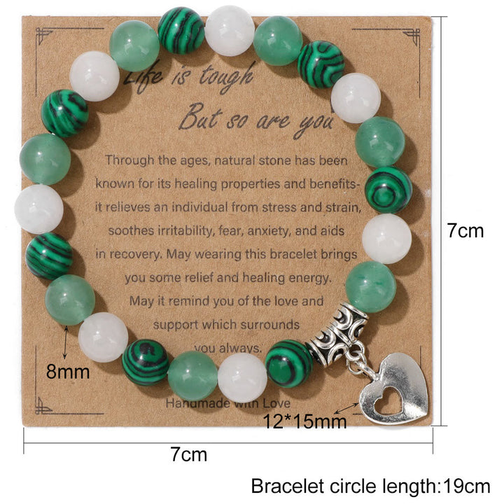 Olivenorma Natural Crystal Beaded Love Pendant Bracelet - image 17