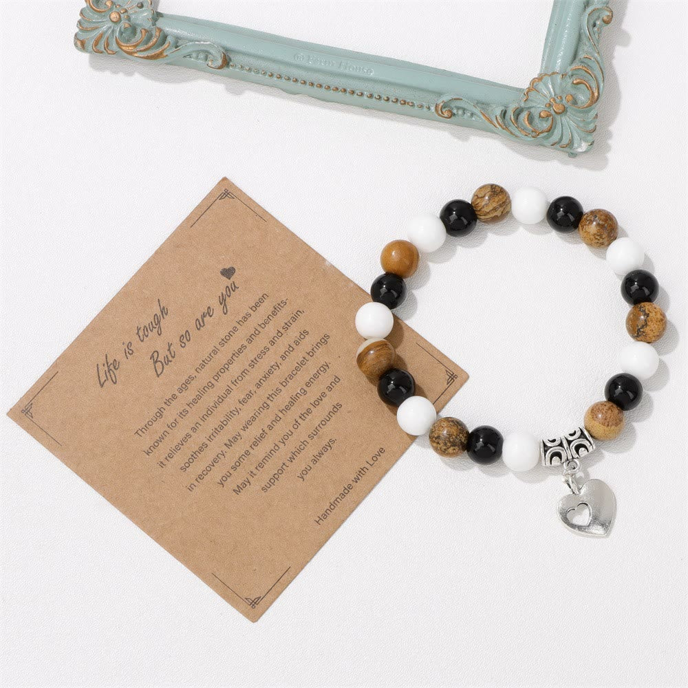 Olivenorma Natural Crystal Beaded Love Pendant Bracelet - image 11