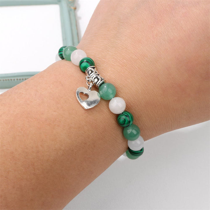 Olivenorma Natural Crystal Beaded Love Pendant Bracelet - image 5