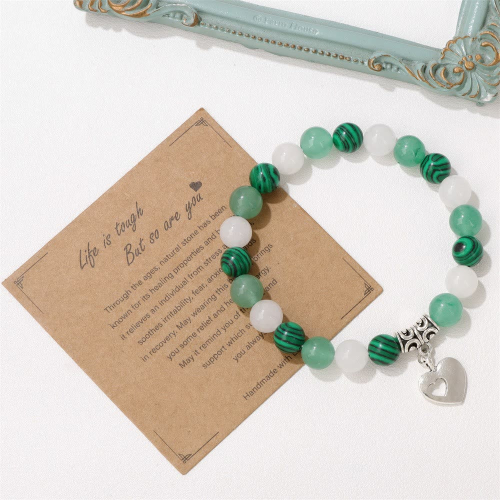 Olivenorma Natural Crystal Beaded Love Pendant Bracelet - image 6