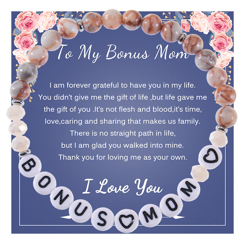 Olivenorma Gifts For Best Mom Natural Stones Bracelet - To My Bonus Mom - image 3