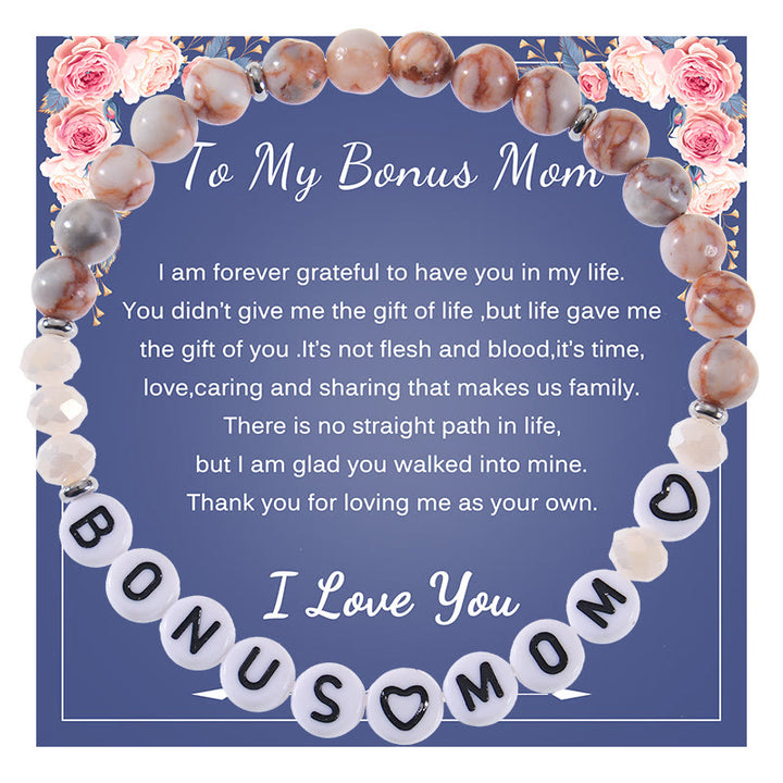Olivenorma Gifts For Best Mom Natural Stones Bracelet - To My Bonus Mom - image 3