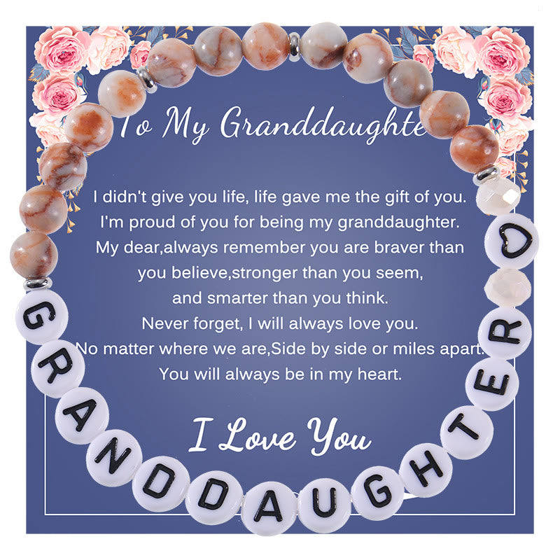 Olivenorma Gifts For Best Mom Natural Stones Bracelet - To My Granddaughter - image 4
