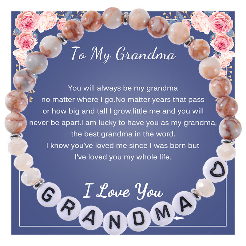 Olivenorma Gifts For Best Mom Natural Stones Bracelet - To My Grandma - image 5