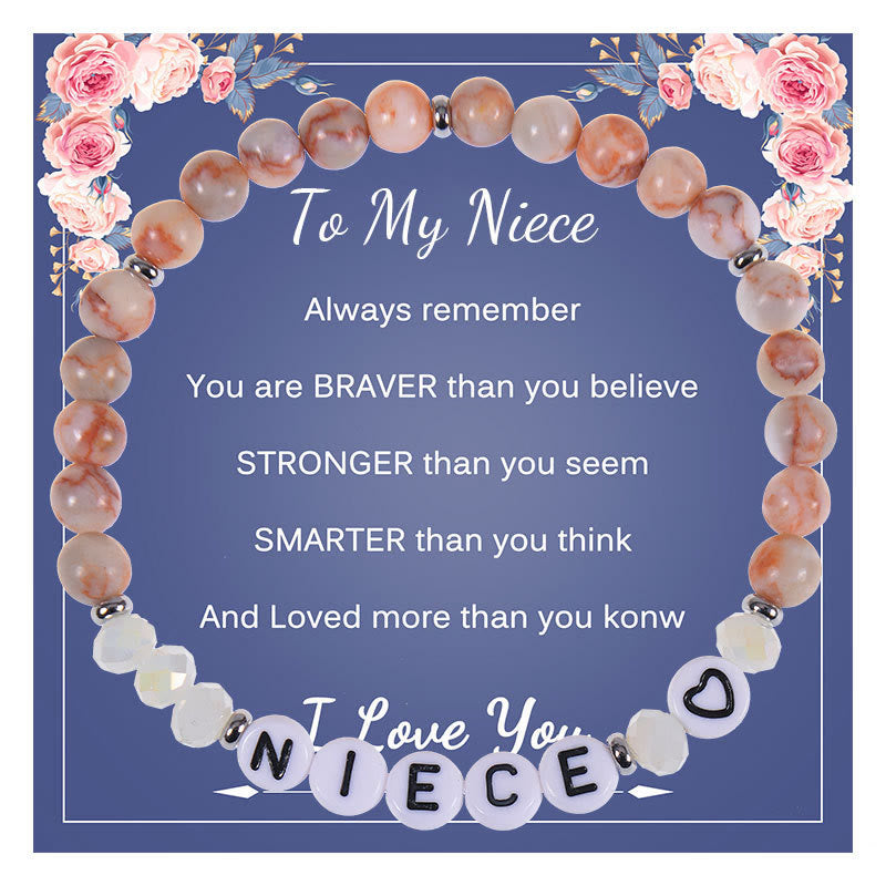 Olivenorma Gifts For Best Mom Natural Stones Bracelet - To My Niece - image 7