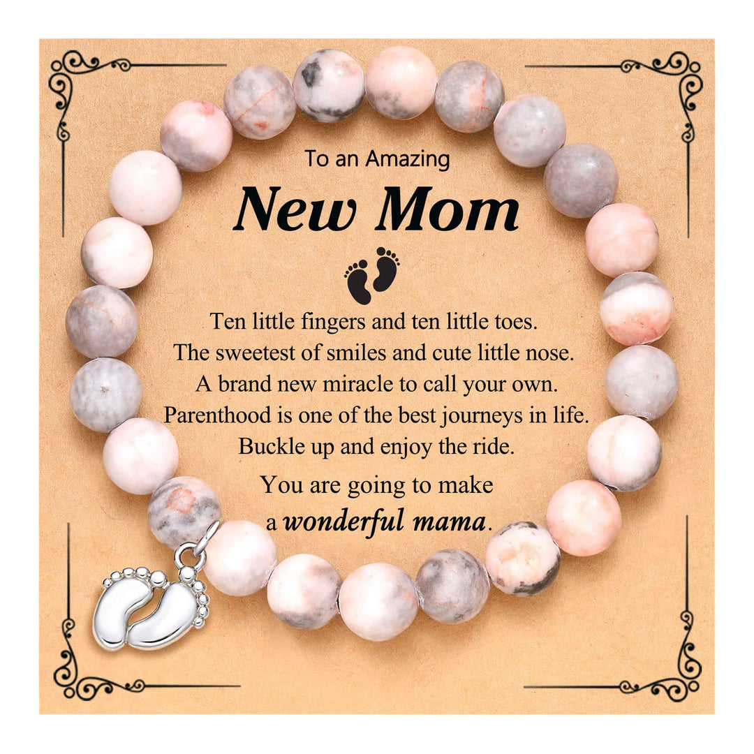 Olivenorma New Mom Gifts Natural Stone Beaded Bracelet - Plum tourmaline - image 10