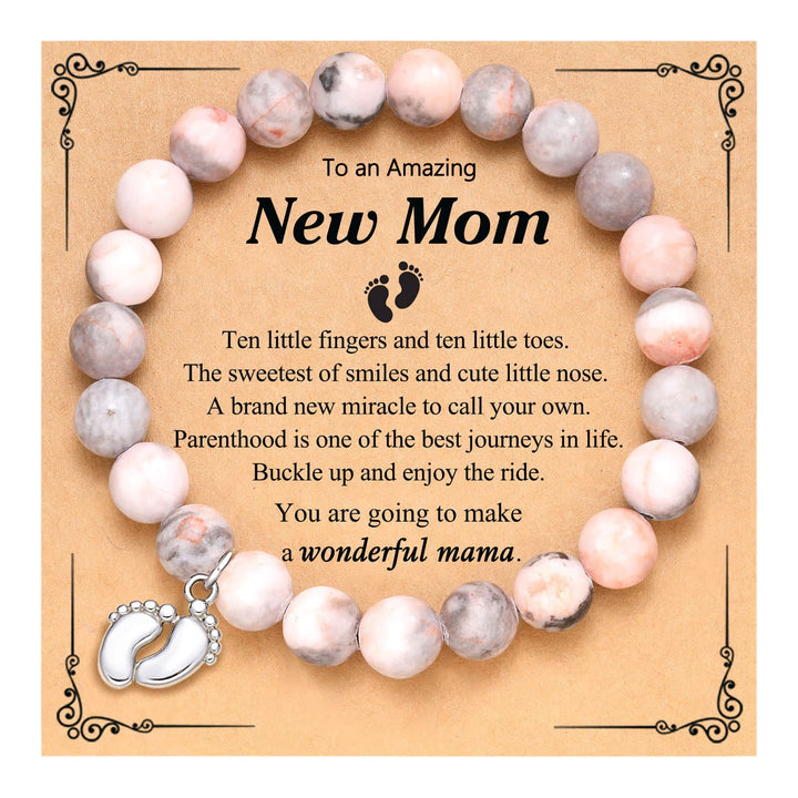 Olivenorma New Mom Gifts Natural Stone Beaded Bracelet - Plum tourmaline - image 10