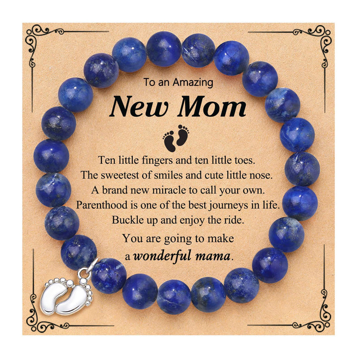 Olivenorma New Mom Gifts Natural Stone Beaded Bracelet - Lapis Lazuli - image 5