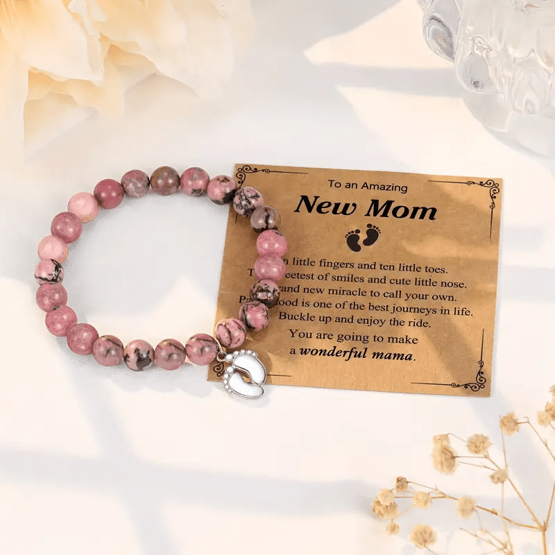 Olivenorma New Mom Gifts Natural Stone Beaded Bracelet - image 2
