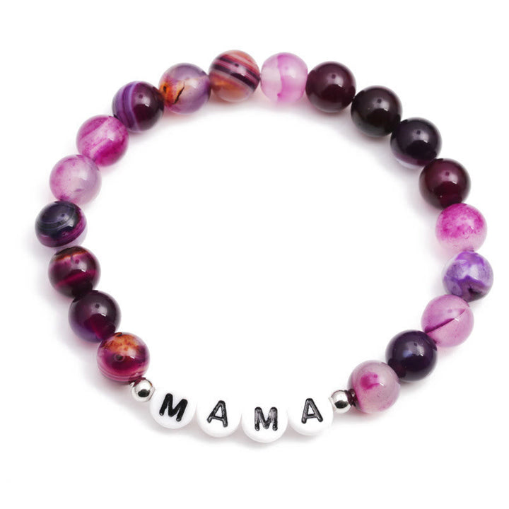 Olivenorma "MOM" Purple Agate Beaded Bracelet - image 5