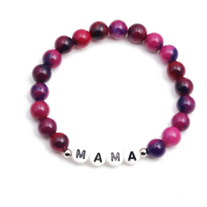 Olivenorma "MOM" Pink Tiger Eye Beaded Bracelet - image 5