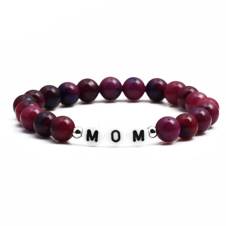 Olivenorma "MOM" Pink Tiger Eye Beaded Bracelet - MOM - image 0