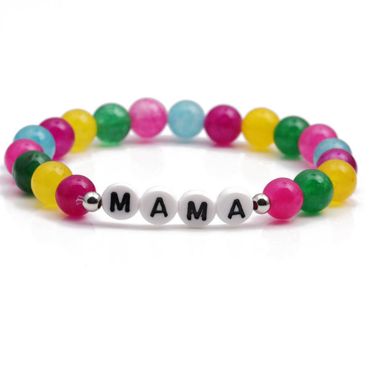 Olivenorma "MOM" Colored Natural Stone Beaded Bracelet - MAMA - image 2