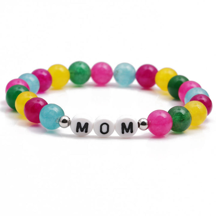 Olivenorma "MOM" Colored Natural Stone Beaded Bracelet - MOM - image 0