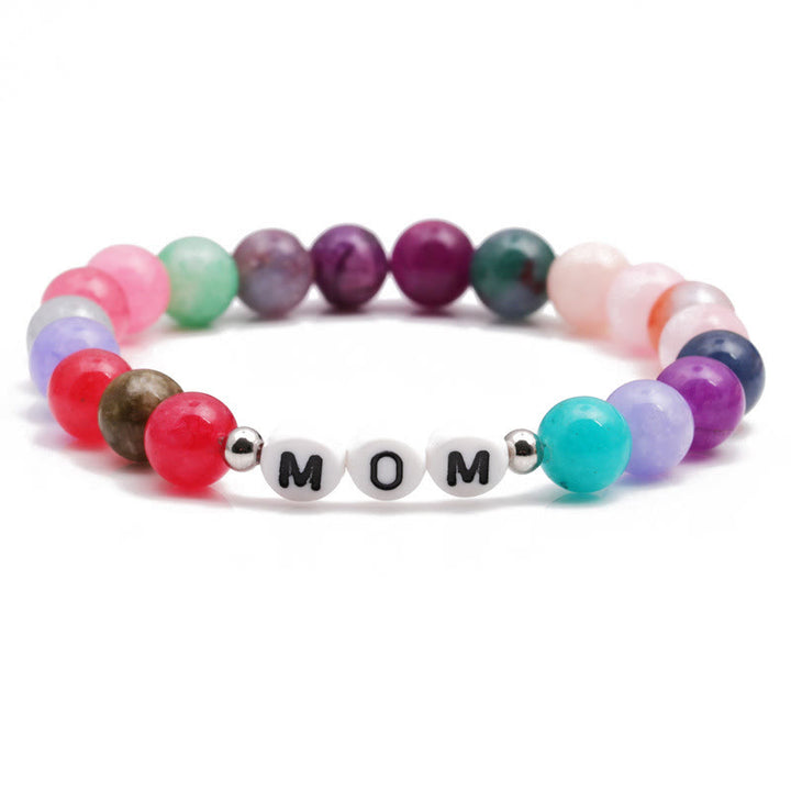 Olivenorma "MAMA" Natural Colored Stone Beaded Bracelet - MOM - image 3