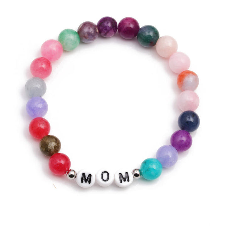 Olivenorma "MAMA" Natural Colored Stone Beaded Bracelet - image 4