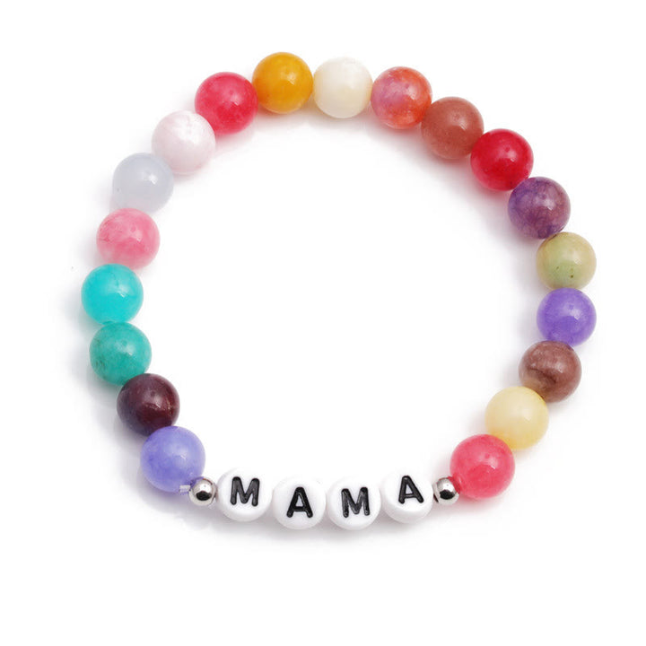 Olivenorma "MAMA" Natural Colored Stone Beaded Bracelet - image 2