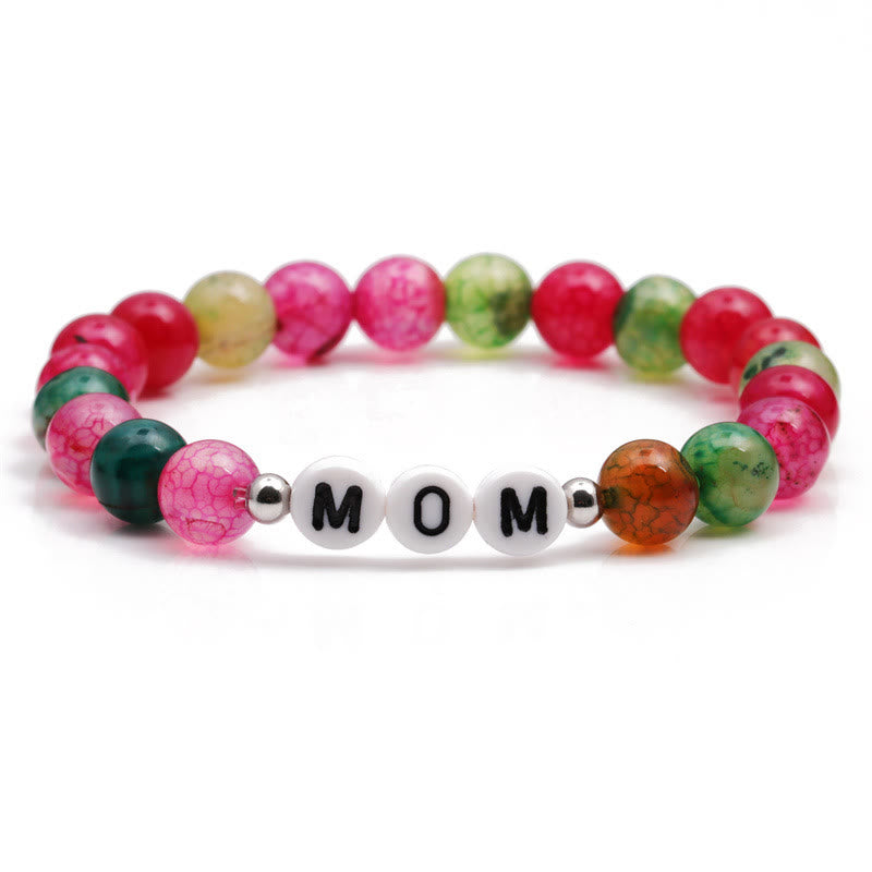 Olivenorma "MAMA" Red Green Turquoise Beaded Bracelet - MOM - image 3
