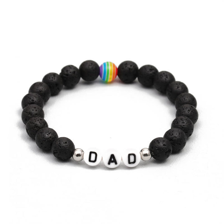 Olivenorma "DAD" Chakra Natural Stone Beaded Bracelet - Lava Stone & Chakra - image 1