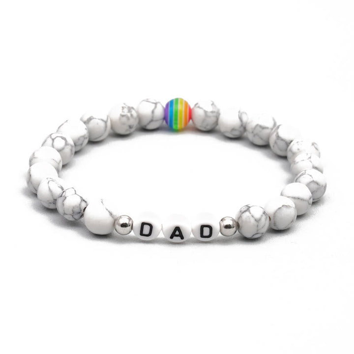 Olivenorma "DAD" Chakra Natural Stone Beaded Bracelet - White Turquoise & Chakra - image 9