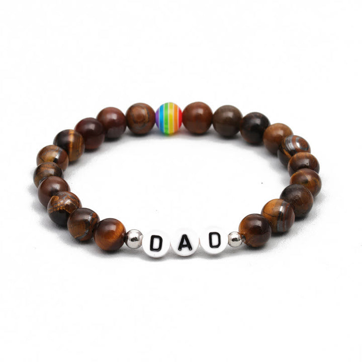 Olivenorma "DAD" Chakra Natural Stone Beaded Bracelet - Tiger Eye & Chakra - image 13