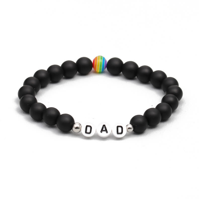Olivenorma "DAD" Chakra Natural Stone Beaded Bracelet - Black Onyx & Chakra - image 5