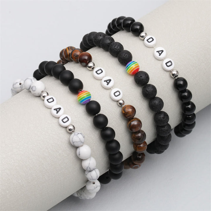 Olivenorma "DAD" Chakra Natural Stone Beaded Bracelet - image 0