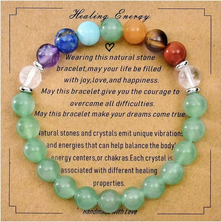 Olivenorma Blessing Card Natural Stone Beaded Bracelet - Green Aventurine - image 4