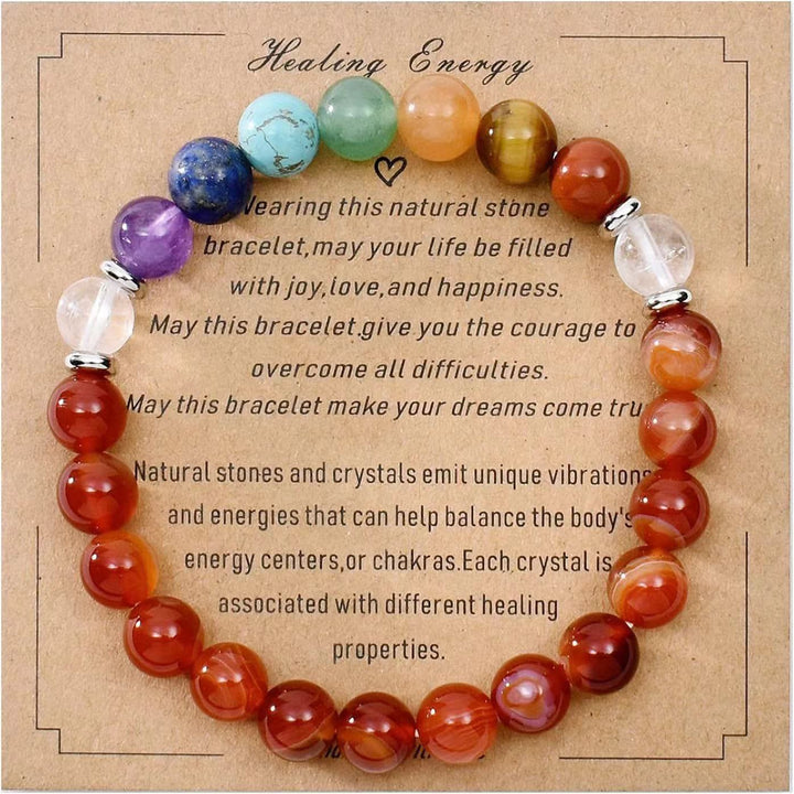 Olivenorma Blessing Card Natural Stone Beaded Bracelet - Red Agate - image 6