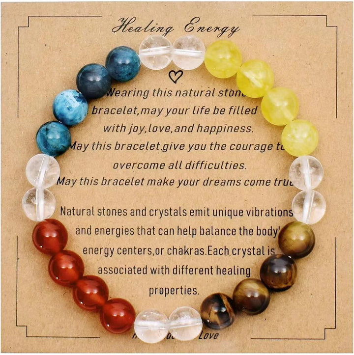 Olivenorma Blessing Card Natural Stone Beaded Bracelet - Blue Apatite&Citrine&Red Quartz&Tiger Eye - image 17
