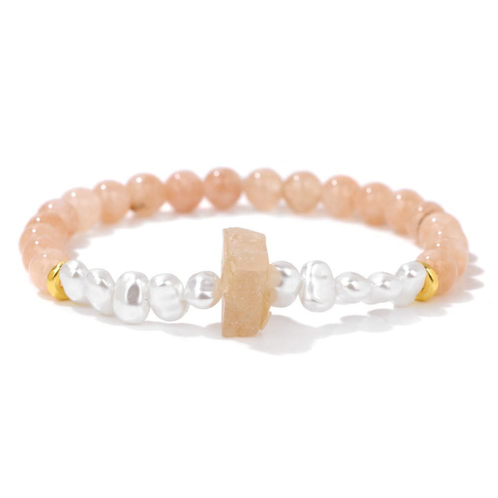 Olivenorma 6mm Irregular Natural Crystal Beads Bracelet - Sun Stone - image 6