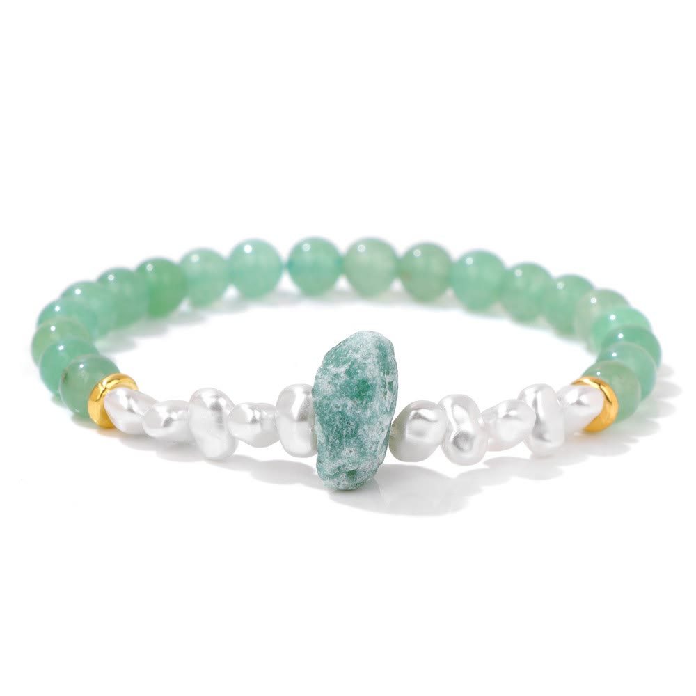 Olivenorma 6mm Irregular Natural Crystal Beads Bracelet - Green Aventurine - image 14