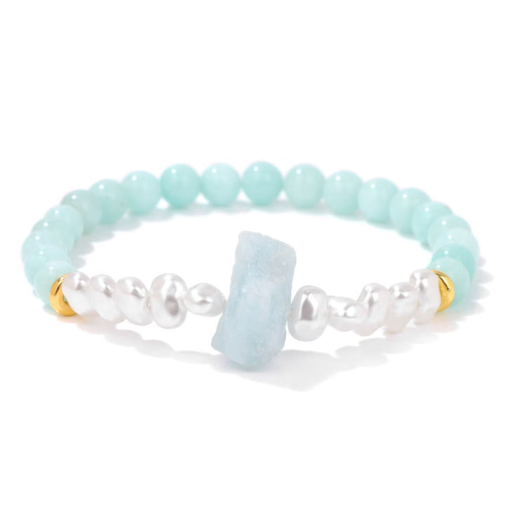 Olivenorma 6mm Irregular Natural Crystal Beads Bracelet - Amazonite - image 18