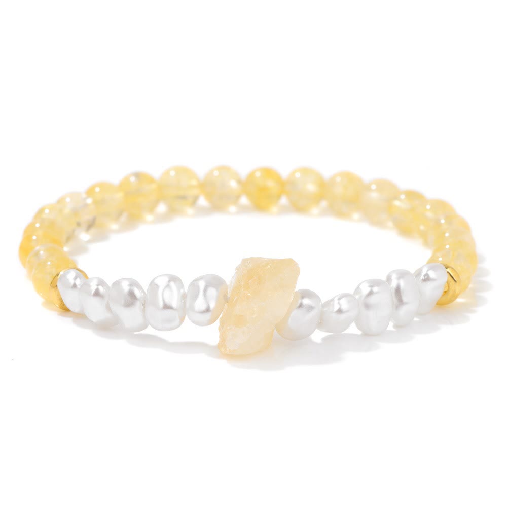Olivenorma 6mm Irregular Natural Crystal Beads Bracelet - Citrine - image 22