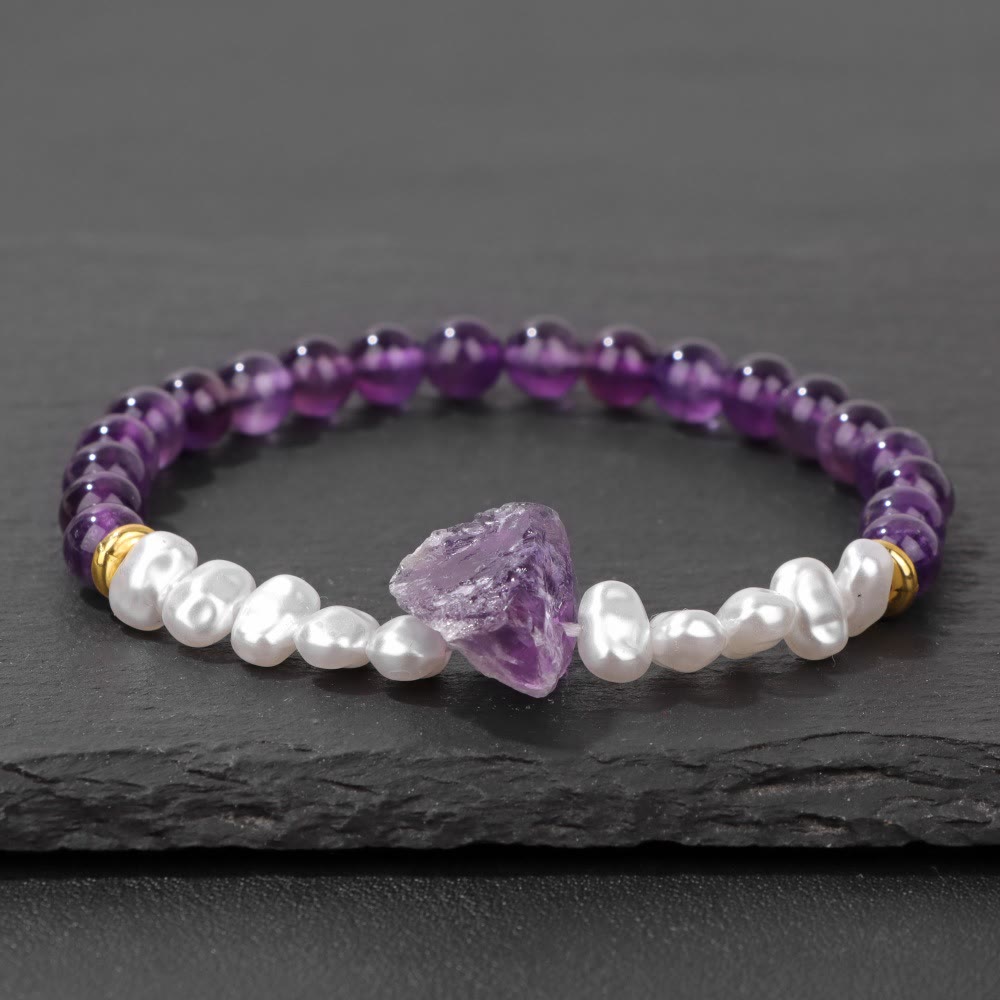 Olivenorma 6mm Irregular Natural Crystal Beads Bracelet - image 3