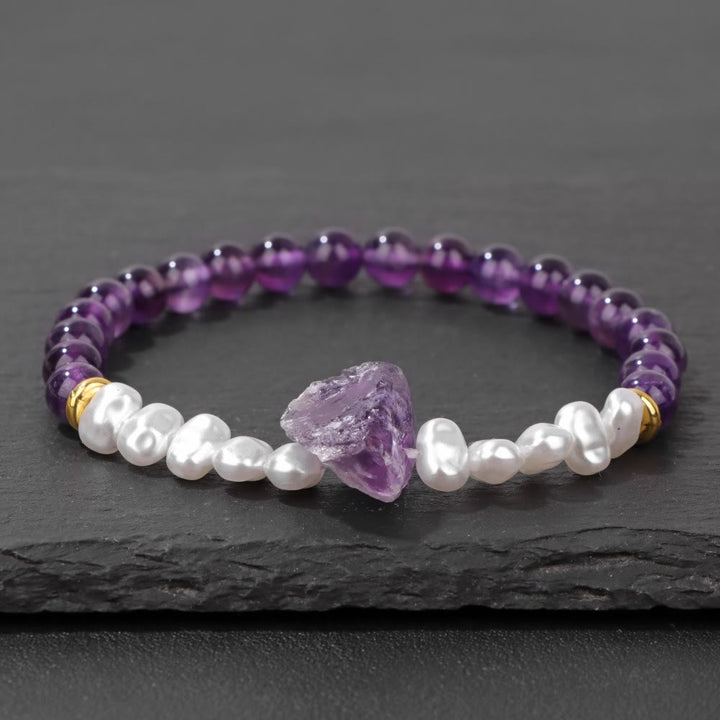 Olivenorma 6mm Irregular Natural Crystal Beads Bracelet - image 3