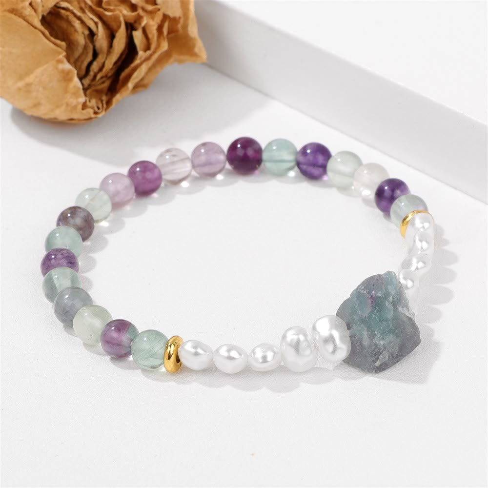Olivenorma 6mm Irregular Natural Crystal Beads Bracelet - image 9