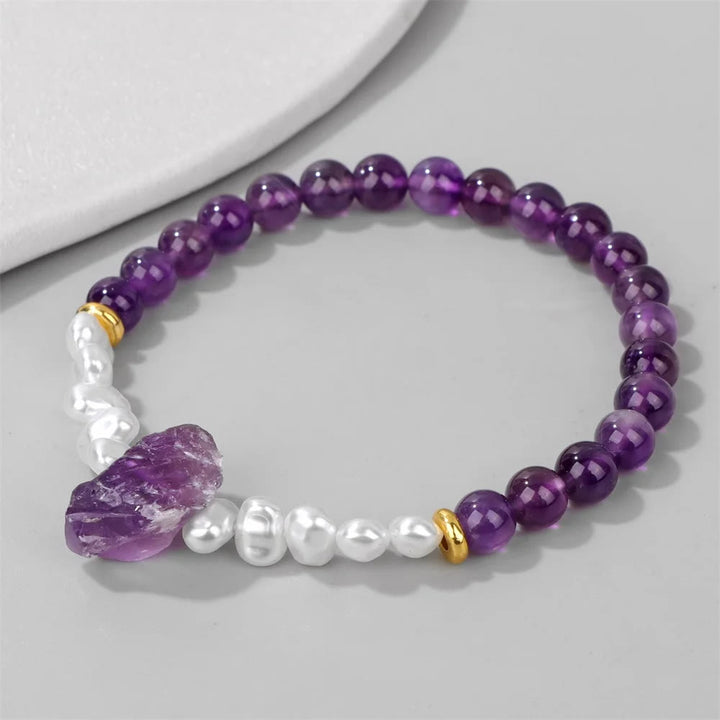 Olivenorma 6mm Irregular Natural Crystal Beads Bracelet - image 2