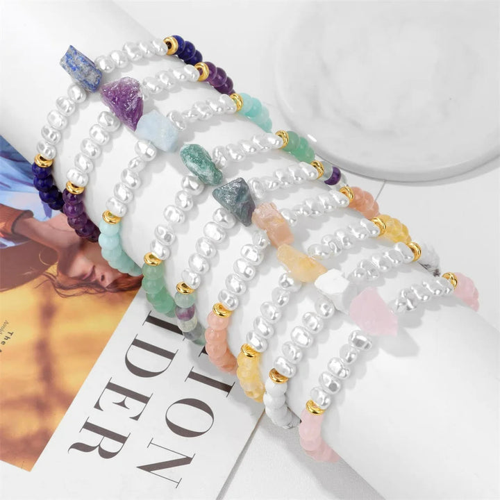 Olivenorma 6mm Irregular Natural Crystal Beads Bracelet - image 31