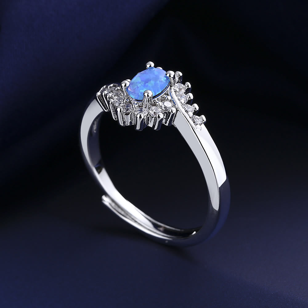 Olivenorma "Surrounding" Blue Opal Adjustable Ring - image 2