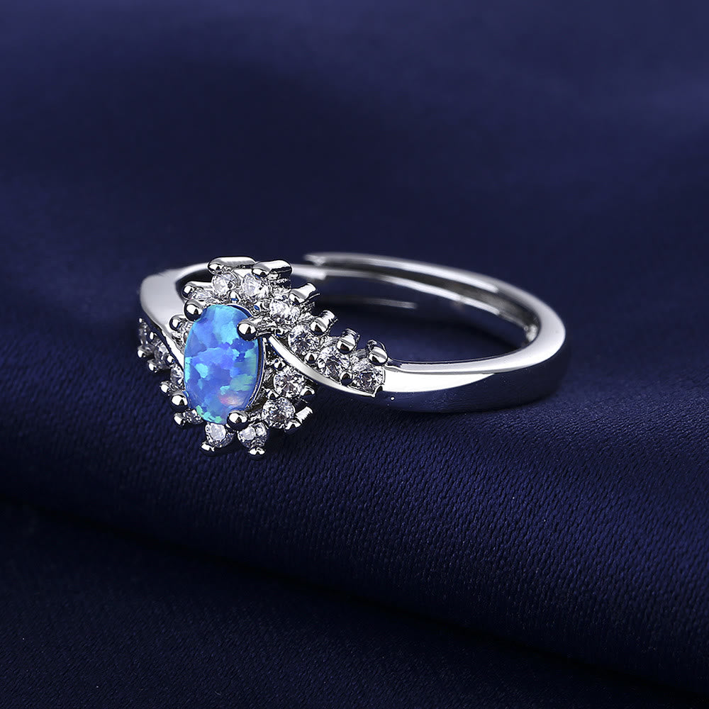 Olivenorma "Surrounding" Blue Opal Adjustable Ring - image 3