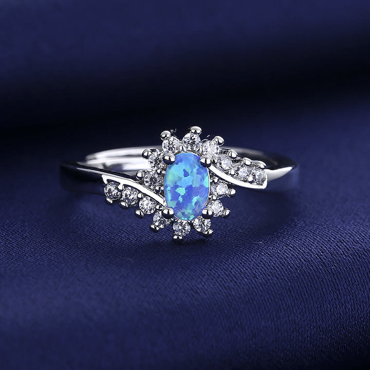 Olivenorma "Surrounding" Blue Opal Adjustable Ring - Blue Opal - image 0